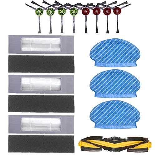 HALIEVE Filter Bürste Wischtuch Ersatzteile Zubehör Set für Ecovacs Deebot OZMO 950 OZMO 920 Staubsauger Roboter (15 Stück) von HALIEVE