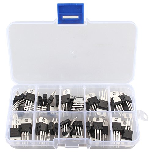 HALJIA 50 10 Werte Spannungsregler IC Sortiment sortiert Kit LM317T L7805 l7806 l7808 l7809 L7810 l7812 l7815 l7818 l7824 von HALJIA