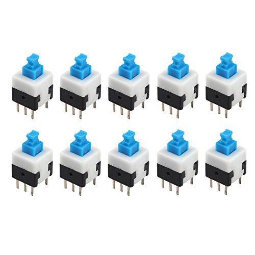 HALJIA 10 6 Pin selbstsperrenden Schalter Push Button Schalter DPDT 8 x 8 mm von HALJIA