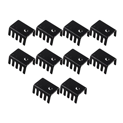 HALJIA 10 PCS Kühlkörper 20 x 15 x 10 schwarz Aluminium Legierung Kühlkörper Kompatibel mit TO-220-Transistoren von HALJIA