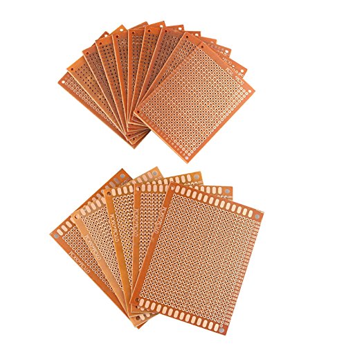 HALJIA 15 Stück Universal PCB-Leiterplatte Steckplatine Prototyp Bakelit Single Side Kupfer mit 5 cm x 7 cm und 7 cm x 9 cm Größen für DIY Löten HALJIA 15 Stück Universal PCB-Leiterplatte Steckplatine Prototyp Bakelit Single Side Kupfer mit 5 cm x 7 cm und 7 cm x 9 cm Größen für DIY Löten von HALJIA