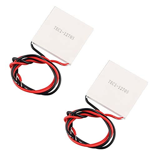 HALJIA 2 Stück TEC1–12705 Thermoelektrisches Kühlermodul Peltier Kühlsystem, 12 V, 45 W, Halbleiter Kühlkörper Thermoelektrischer Kühler Peltierplattenelemente Modul 40x40mm von HALJIA