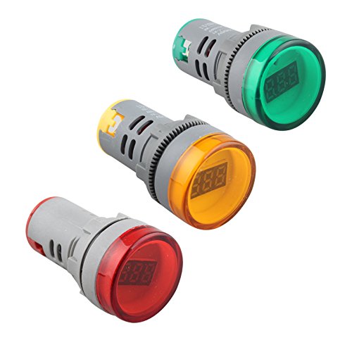 HALJIA 3 PCS AC 60~500 V Mini Digital Voltmeter AD16–22dsv Signal Indikatoren Testen Spannung Monitor rot grün gelb LED Display Tragbare Spannung Tester von HALJIA