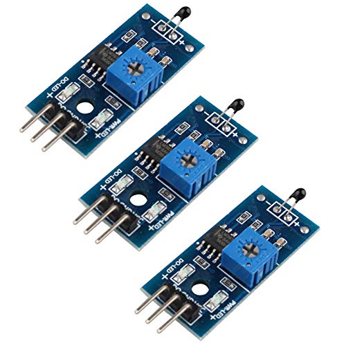 HALJIA 3-poliges Temperatursensor-Modul LM393, 3,3 V - 5 V, NTC-Thermo-Sensor, Schraubmontage, Leiterplattenmontage, Blau, Kunststoff, 20-80 Grad Celsius von HALJIA