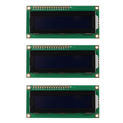 HALJIA 3PCS 1602 LCD Modul Display 2x16 Zeichen mit blauem Hintergrund und weißen Zeichen kompatibel mit Arduino Raspberry Pi HALJIA 3PCS 1602 LCD Modul Display 2x16 Zeichen mit blauem Hintergrund und weißen Zeichen kompatibel mit Arduino Raspberry Pi von HALJIA