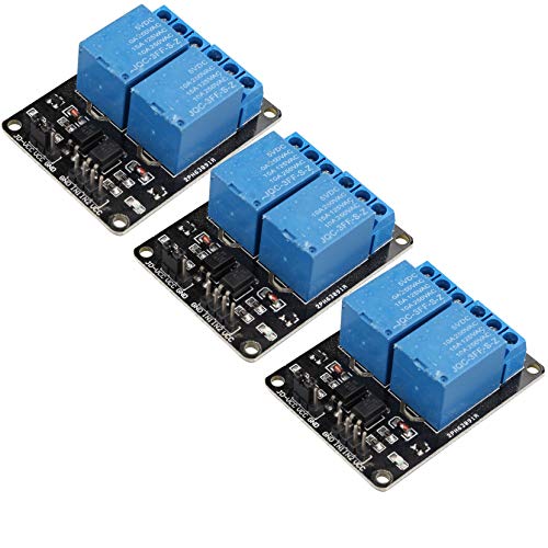 HALJIA 3PCS 2-Kanal-Relay-Modul – 5 V Relais-Platine Expansion Board Hochleistungs-Zubehör mit Optokoppler für Raspberry Pi Arduino PIC AVR MCU DSP ARM TTL Logic HALJIA 3PCS 2-Kanal-Relay-Modul – 5 V Relais-Platine Expansion Board Hochleistungs-Zubehör mit Optokoppler für Raspberry Pi Arduino PIC AVR MCU DSP ARM TTL Logic von HALJIA