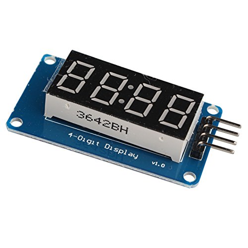 HALJIA 4-4-segment Digital tm1637 LED Röhre Uhr Display Modul mit verstellbare Helligkeit Kompatibel mit Arduino von HALJIA