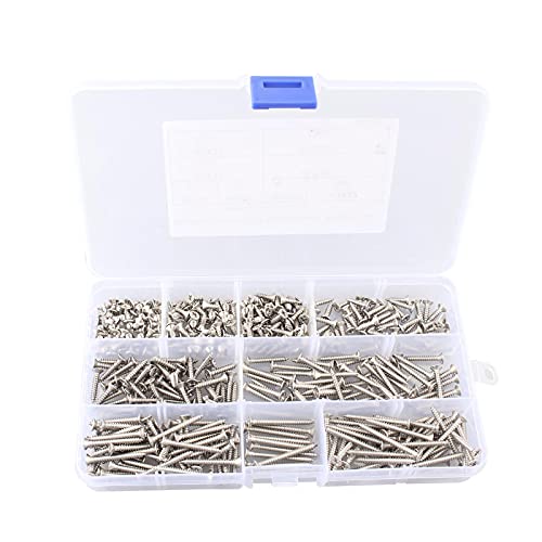 HALJIA 400 Stück M3 Selbstschneidende Schrauben, Holzschrauben, Schraubensortiment, Metallschrauben, Blechschrauben, Linsenkopfschrauben Holz, Edelstahl Schrauben 8 Größen HALJIA 400 Stück M3 Selbstschneidende Schrauben, Holzschrauben, Schraubensortiment, Metallschrauben, Blechschrauben, Linsenkopfschrauben Holz, Edelstahl Schrauben 8 Größen von HALJIA