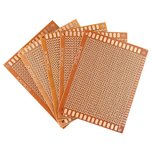 HALJIA 5 Stück 7 x 9 cm Universal PCB-Leiterplatte Steckplatine Prototyp Bakelit Single Side Kupfer für DIY Löten HALJIA 5 Stück 7 x 9 cm Universal PCB-Leiterplatte Steckplatine Prototyp Bakelit Single Side Kupfer für DIY Löten von HALJIA