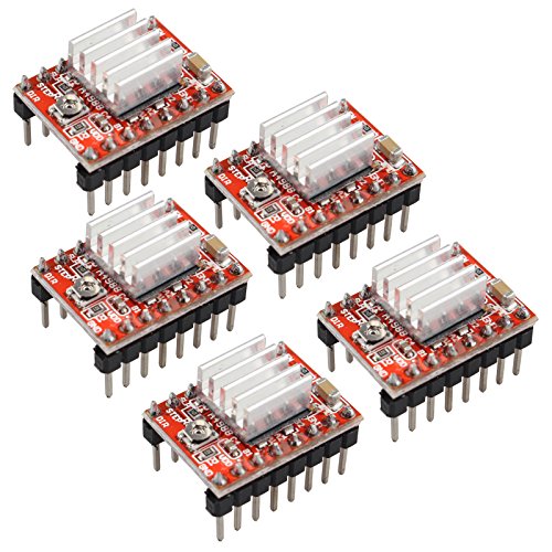 HALJIA 5 x A4988 StepStick Stepper Motor Driver Modul + Kühlkörper Kompatibel mit 3D-Drucker RepRap von HALJIA