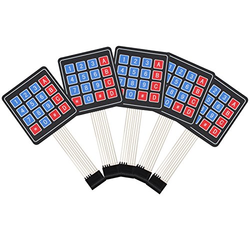 HALJIA 5 x Membran Switch Tastatur 100 Millionen Mal Matrix Array 16 Schlüssel Kompatibel mit Arduino 77 * 70 mm HALJIA 5 x Membran Switch Tastatur 100 Millionen Mal Matrix Array 16 Schlüssel Kompatibel mit Arduino 77 * 70 mm von HALJIA