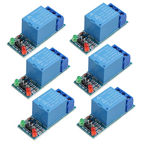 HALJIA 6 Stück 1 Kanal 5 V Relais Expansion Modul Board Shield Low Level Trigger Universal Blue Terminal Kompatibel mit Arduino Uno 1280 ARM PIC AVR DSP MCU von HALJIA