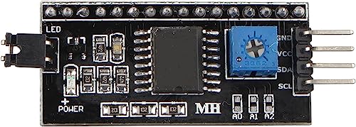 HALJIA Adapterplatter LCD1602, Modul IIC I2 C TWI SPI, serielle Schnittstelle, DC 5 V Kompatibel mit Arduino LCD-Display 1602 (2004) von HALJIA