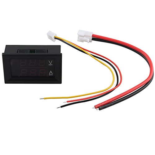 HALJIA DC 0–100 V 10 A Digital Voltmeter Amperemeter Spannung Meter Current Monitor Gauge 5 adrig LED Display Volt Amp Monitor mit Feineinstellung von HALJIA