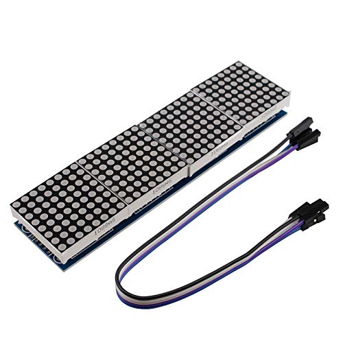 HALJIA Dot Matrix Modul Rotlicht MCU LED Display Modul DIY Kit für Mikrocontroller 4 in 1 Display mit 5 Pin Line kompatibel mit Arduino von HALJIA
