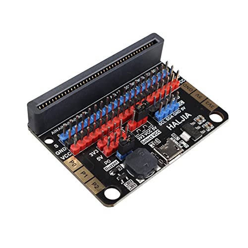 HALJIA BBC Micro:bit Erweiterungsplatine Adapterplatte für Mini Breakout Board Integrierter Buzzer Modul IO IIC Ports DIY-Programmierprojekt Micro bit Starter Kit Kompatibel mit Microbit V2 V1 HALJIA BBC Micro:bit Erweiterungsplatine Adapterplatte für Mini Breakout Board Integrierter Buzzer Modul IO IIC Ports DIY-Programmierprojekt Micro bit Starter Kit Kompatibel mit Microbit V2 V1 von HALJIA