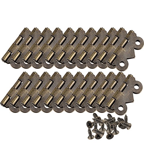 HALJIA Mini-Schmetterlingsscharniere für Schränke, Schubladen, Schachteln und Schmuckkästchen, Vintage-Look in antikem Bronzeton, dekorativ, 2 x 1,7 cm, 20 Stück, mit 80 Ersatzschrauben HALJIA Mini-Schmetterlingsscharniere für Schränke, Schubladen, Schachteln und Schmuckkästchen, Vintage-Look in antikem Bronzeton, dekorativ, 2 x 1,7 cm, 20 Stück, mit 80 Ersatzschrauben von HALJIA
