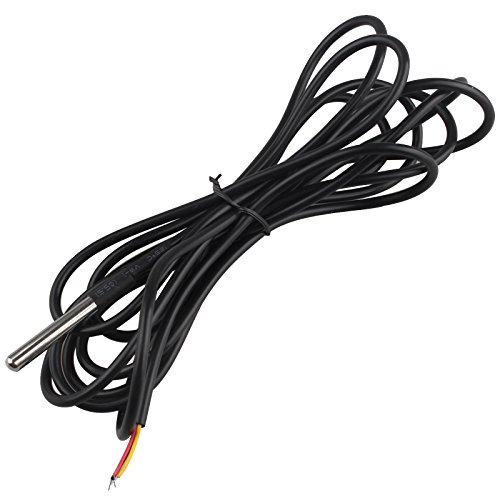 HALJIA Wasserdichter Temperaturfühler 18B20-55 °C bis +125 °C, 3 Meter Temperatursensor Thermometer Thermistor Detektor von HALJIA