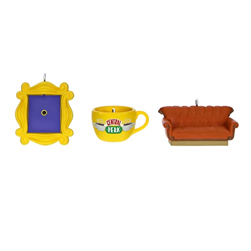 Hallmark Keepsake Miniatur-Weihnachtsschmuck 2023, Freunde Kaffeetasse, Rahmen und Couch, Mini-Set, 3er-Set, Freunde TV-Show-Geschenke von Hallmark Keepsake