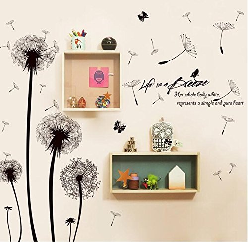 HALLOBO® Wandtattoo Löwenzahn XXL Pusteblume Wandaufkleber Wandsticker Wall Sticker Wohnzimmer Schlafzimmer Deko von HALLOBO