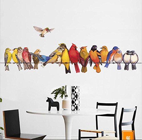 HALLOBO® Wandtattoo Vogel Vögel Papagei Birds XXL Wandsticker Aufkleber Kinderzimmer Wohnzimmer Schlafzimmer Esszimmer von HALLOBO