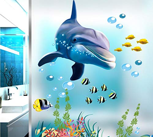 HALLOBO® XXL Wandtattoo Wandaufkleber Delphin Delfine Unterwasserwelt Marine Meer Wandbild Wohnzimmer Schlafzimmer Kinderzimmer Deko von HALLOBO