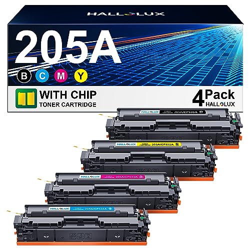 205A Toner Kompatibel für HP 205A CF530A CF531A CF532A CF533A für HP MFP M181fw Toner für HP Color Laserjet Pro MFP M180n Toner M181FW M180NW M180FW M181N M154A (Schwarz Cyan Gelb Magenta, 4er-Pack) von HALLOLUX