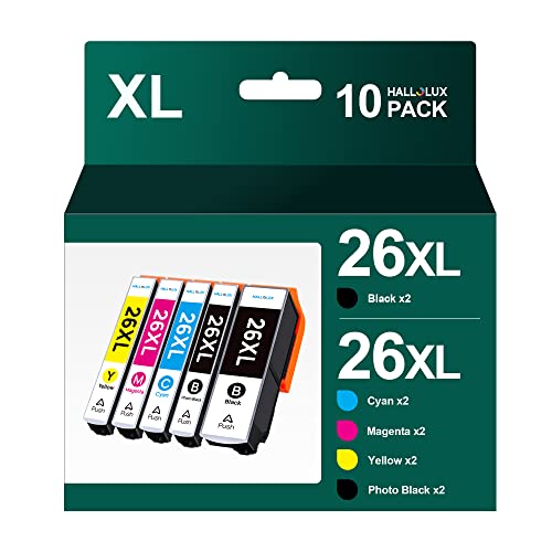 26XL 26 XL Multipack 26 Druckerpatronen Kompatibel für Epson Druckerpatronen 26XL für Epson XP 600 Patronen Expression Premium XP-510 XP-620 (2 Schwarz, 2 Foto Schwarz, 2 Cyan, 2 Magenta, 2 Gelb) von HALLOLUX