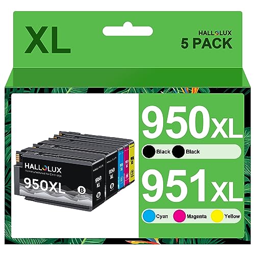 HALLOLUX 950XL 951XL Druckerpatronen kompatibel für HP 950 951 XL Multipack für HP Officejet Pro 8610 8620 8600 8600 Plus 8100 8630 8640 8660 8615 8625 251dw Drucker(Schwarz Cyan Gelb Magenta) von HALLOLUX