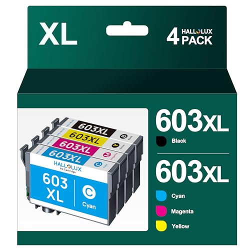 HALLOLUX 603XL Patronen Kompatibel für 603 603XL Epson Druckerpatronen für Epson Expression Home Home XP-3100 XP-4100 XP-4105 XP-2100 XP-2105 XP-3105 Workforce WF-2830 WF-2850 WF-2810 WF-2835,4-Pack von HALLOLUX