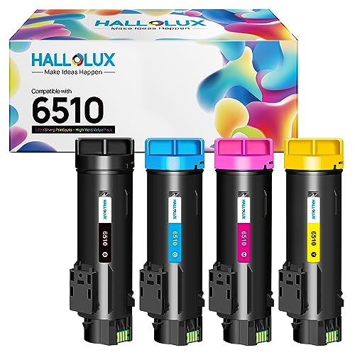 HALLOLUX 6510 6515 Toner Kompatible für Xerox Phaser 6510XL 6515XL Tonerkassette für Xerox WorkCentre 6510N 6510DN 6510DNI 6515N 6515DN 6515DNI Drucker(4er-Pack,1 Schwarz 1 Cyan 1 Gelb 1 Magenta) von HALLOLUX