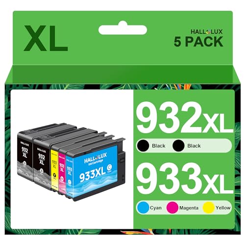 932 933 XL Druckerpatronen Multipack Kompatibel für HP 932 Tintenpatronen, 933 Patronen für HP Officejet 7510 7612 7110 6600 6700 6100 7610 6110 (2 Schwarz, 1 Magenta, 1 Cyan, 1 Gelb) von HALLOLUX