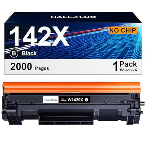 HALLOLUX 142X 142A Toner Schwarz Kompatibel für HP 142A W1420A 142X W1420X für HP Laserjet MFP M140w Toner M110w M110 MFP M140 MFP M139w M139, 2,000 Seiten（Ohne Chip，1 Schwarz） von HALLOLUX