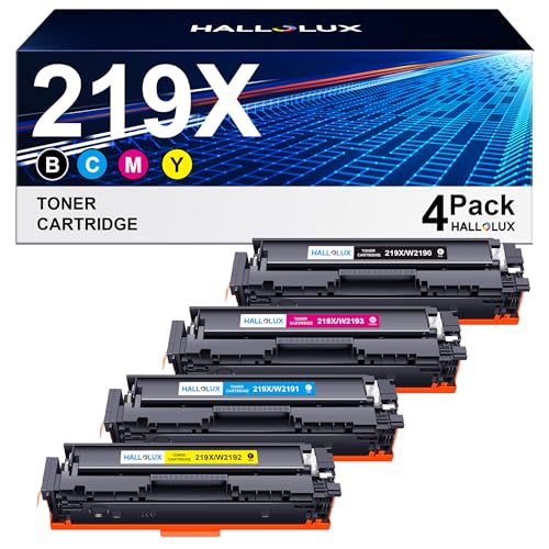 HALLOLUX 219X Toner Kompatible für HP 219X Toner Set für HP Color Laserjet Pro MFP 3302FDWG 3302FDNG 3302SDWG 3202DW 3302FDW 3302SDW 3302FDN 3302FDWG 3202DN W2190X W2191X W2192X W2193X von HALLOLUX