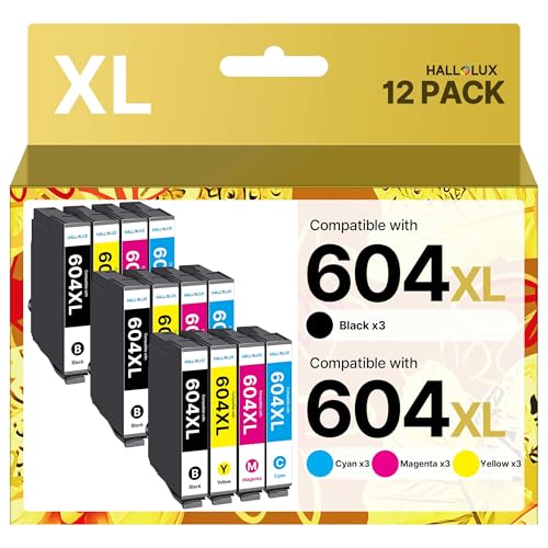 HALLOLUX 604 Patronen 604XL Multipack Kompatibel für Epson 604 Patronen 604 XL für Epson XP 3200 Druckerpatronen für XP 2205 XP 4200 XP 3205 XP 4205 Workforce WF 2930 WF 2935 WF 2910 (12er-Pack) von HALLOLUX