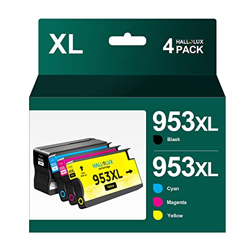 HALLOLUX 953XL Druckerpatronen Kompatibel für HP 953 Tintenpatronen Multipack HP Officejet Pro 7720 7730 7740 8210 8218 8710 8715 8720 8725 8728 8730 8740 Neuestem Chip (Schwarz Cyan Magenta Gelb) von HALLOLUX