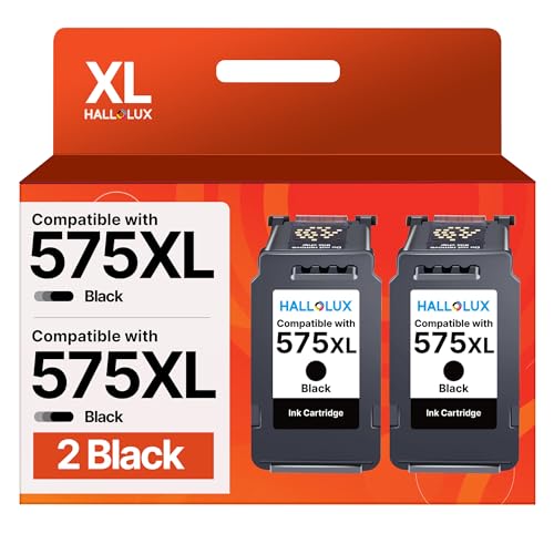 HALLOLUX PG-575XL Schwarz, 575XL Druckerpatronen Kompatible für Canon 575 Patronen für PIXMA TS3550i TS3551i TR4750i TR4751i (2er-Pack Schwarz) von HALLOLUX
