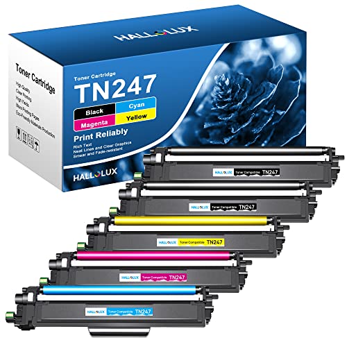 HALLOLUX TN-247 5-Pack Toner Cartridges Replacement for Brother TN243-CMYK TN247 Compatible with MFC-L3750CDW MFC-L3770CDW MFC-L3710CW DCP-L3550CDW DCP-L3510CDW (2 Black 1 Cyan 1 Magenta 1 Yellow) von HALLOLUX