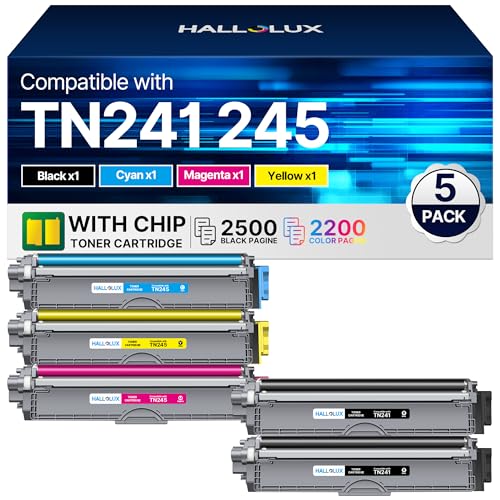 HALLOLUX TN241 TN245 Kompatible für Brother TN-241 Toner TN-245 TN242 für Brother MFC 9332cdw Toner für Toner DCP 9022cdw MFC-9332CDW MFC-9142CDN HL-3142CW HL-3152CDW DCP-9017CDW (5er-Pack) von HALLOLUX