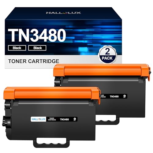 HALLOLUX TN3480 TN3430 Toner Kompatible für Brother TN-3430 TN-3480 TN 3480 3430 Toner für MFC-L5750DW MFC-L5700DW HL-L5100DN HL-L5200DW HL-L5000D HL-L6400DW MFC L5750DW HL L5100DN (2 Schwarz) von HALLOLUX