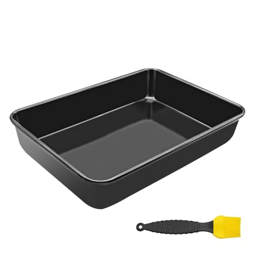 HALNKSZDDD Backblech Pfanne, Antihaft-Edelstahl-Rechteck-Kuchen-Pfanne, 11-Zoll-Backbleche ungiftig & Heavy Duty & Easy Clean von HALNKSZDDD