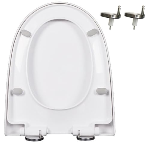 Weiche, enge Toilettensitz mit Abdeckung Ruhig, ein Klick bis zur Schnellfreisetzung, einfache Installation Nicht-Schlupf-Sitz-Stoßstangen, langsamer enger Toilettensitz, einfache Reinigung-Weiße, von HALOPNCT