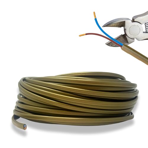 HALOTEC 25 Meter Flachkabel 2 Adern 2x0.75 | H03VVH2-F | Doppelte PVC-Isolierung | Installationskabel | Stromkabel | PVC | Gold | Flachkabel 2 Adern | Zweiadriges Kabel HALOTEC 25 Meter Flachkabel 2 Adern 2x0.75 | H03VVH2-F | Doppelte PVC-Isolierung | Installationskabel | Stromkabel | PVC | Gold | Flachkabel 2 Adern | Zweiadriges Kabel von HALOTEC