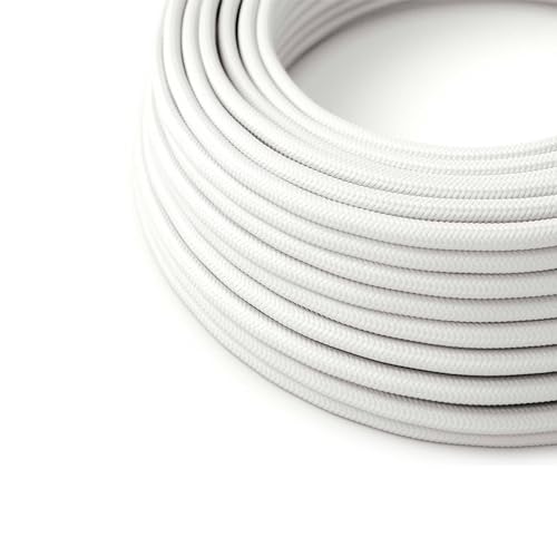 HALOTEC Textilkabel Weiß 5 Meter | Dekoratives Lampenkabel Stoff aus Textil mit 2 Adern 2x0,75mm² | Gewebtes Textilband für Beleuchtung | Stromkabel Textilummantelt | Farbe Weiß HALOTEC Textilkabel Weiß 5 Meter | Dekoratives Lampenkabel Stoff aus Textil mit 2 Adern 2x0,75mm² | Gewebtes Textilband für Beleuchtung | Stromkabel Textilummantelt | Farbe Weiß von HALOTEC