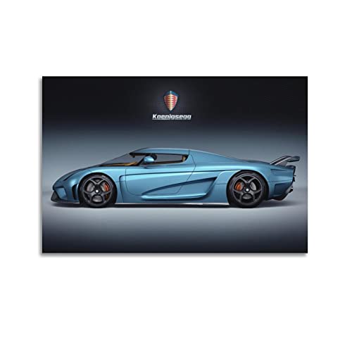 HALOUB Hyper Auto-Poster für Koenigsegg Regera Sportwagen, dekoratives Gemälde, Leinwand, Wand- und Kunstbild, Familien-Schlafzimmer, Dekoration, 60 x 90 cm von HALOUB