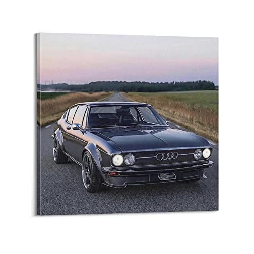 HALOUB Klassisches Sportauto-Poster für Audi 100 Coupe S Supercar Rennauto, dekoratives Gemälde, Leinwand, Wand- und Kunstbild, Dekoration für Familienzimmer, 40 x 40 cm von HALOUB