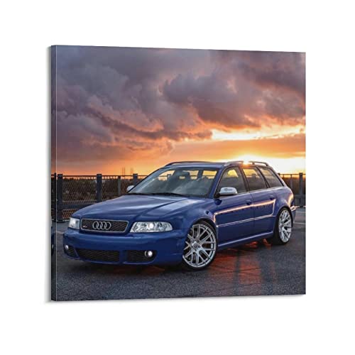 HALOUB Sportauto-Poster für Audi RS4 Supercar Rennauto, dekoratives Gemälde, Leinwand, Wand- und Kunstbild, Dekoration für Familienzimmer, 50 x 50 cm von HALOUB