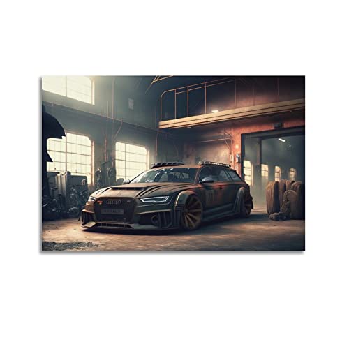 HALOUB Sportauto-Poster für Audi RS6 Avant Rennauto Supercar Dekorative Malerei Leinwand Wand & Kunstbild Druck Familie Schlafzimmer Dekor 60 x 90 cm von HALOUB