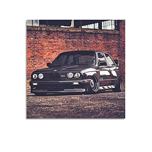 HALOUB Sportauto-Poster für BMW E30 M3 Rennwagen, dekoratives Gemälde, Leinwand, Wand- und Kunstbild, Dekoration für Familienzimmer, 30 x 30 cm von HALOUB