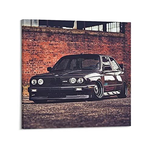 HALOUB Sportauto-Poster für BMW E30 M3 Rennwagen, dekoratives Gemälde, Leinwand, Wand- und Kunstbild, Dekoration für Familienzimmer, 30 x 30 cm von HALOUB